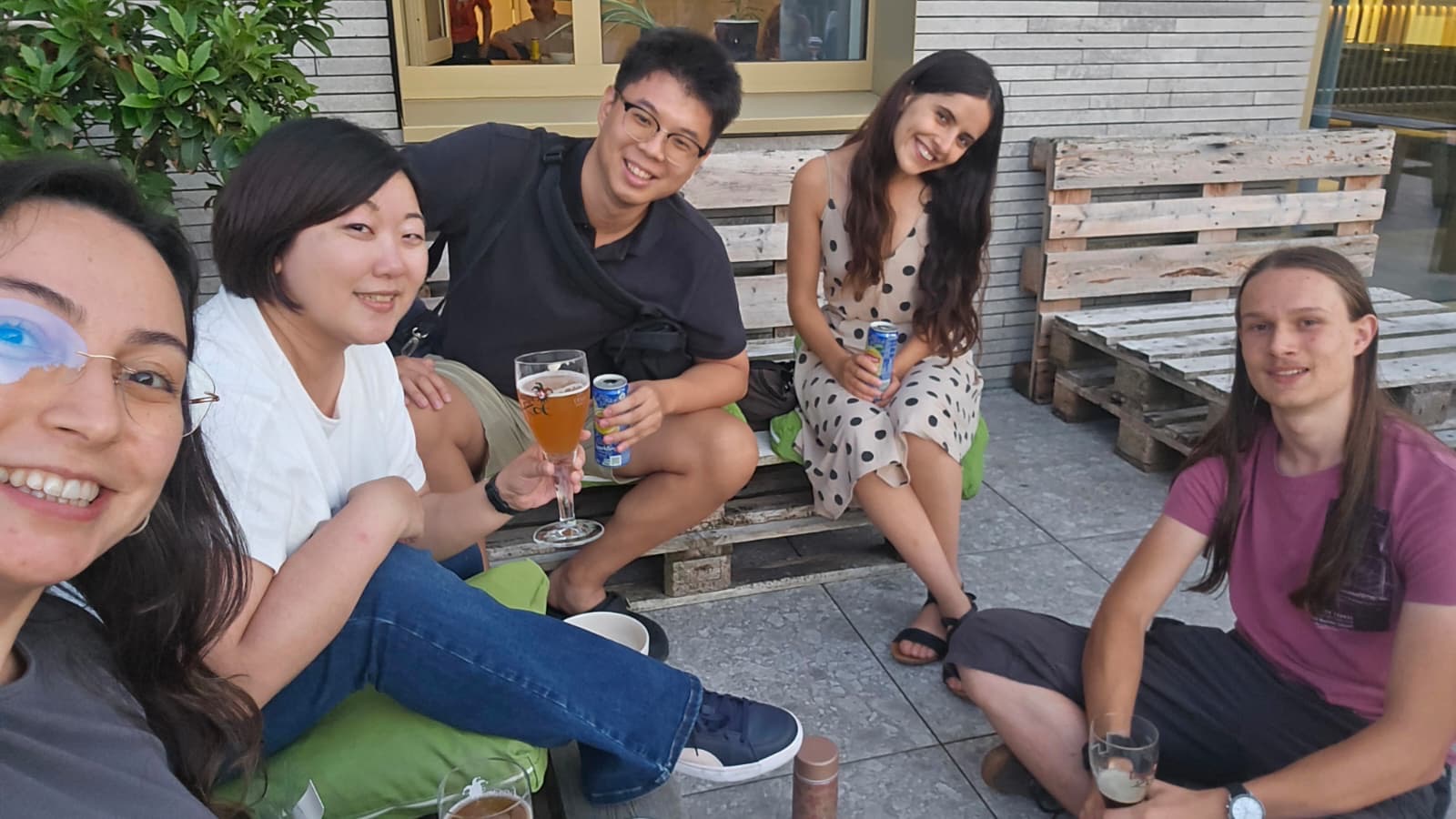 Jimmy Chiu relaxing with fellow musicians during a piccolo festival in Belgium