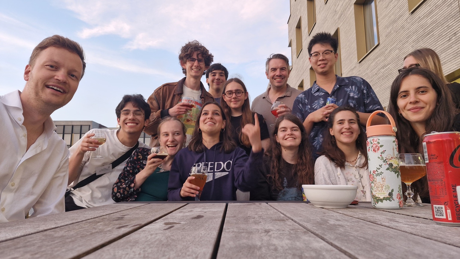 Jimmy Chiu with fellow festival musicians outdoors in Belgium