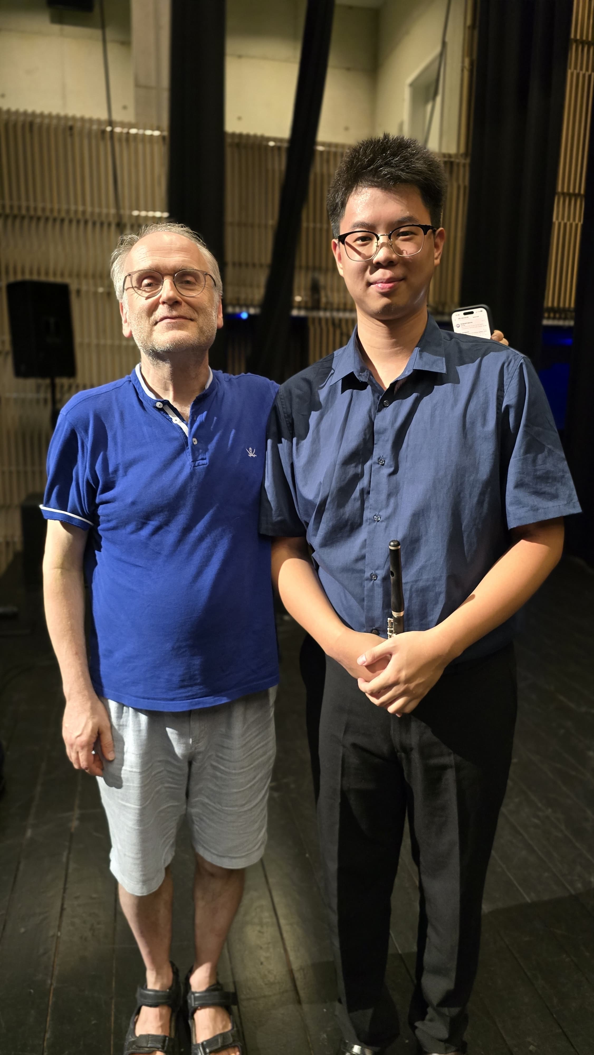Jimmy Chiu with piccolo artist Peter Verhoyen in Belgium